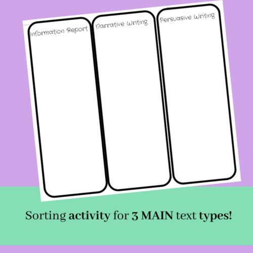 Fiction And Non Fiction Text Sorting Or Matching Activity Narrative Writing