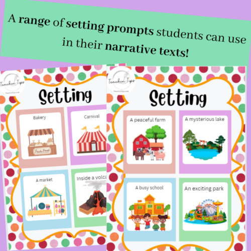 Prompt Cards Or Posters Characters &Amp; Settings Narrative Writing