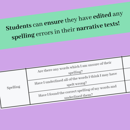 Narrative Writing Editing Checklist