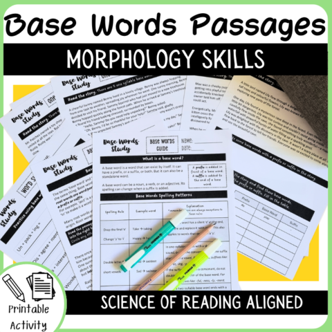 Base Words Morphology Reading Passages