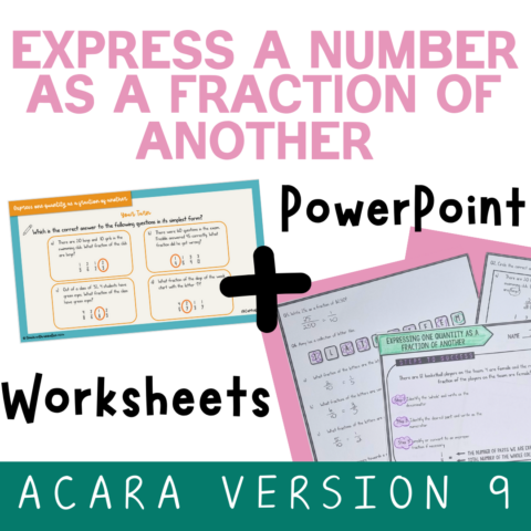 Express A Number As A Fraction Of Another Lesson And Worksheet