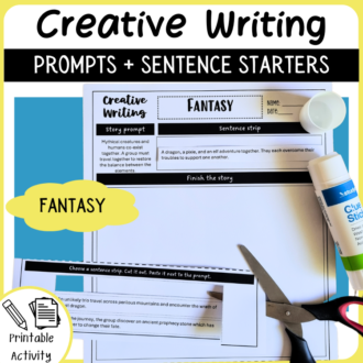 Creative writing sentence starter strips