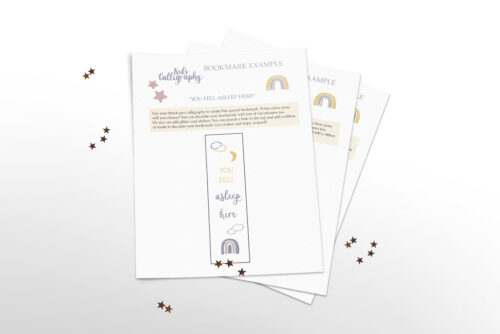 Kids Calligraphy Bookmark Booklet - Instant Download