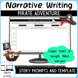 DIGITAL Writing Pirate Prompts and Template