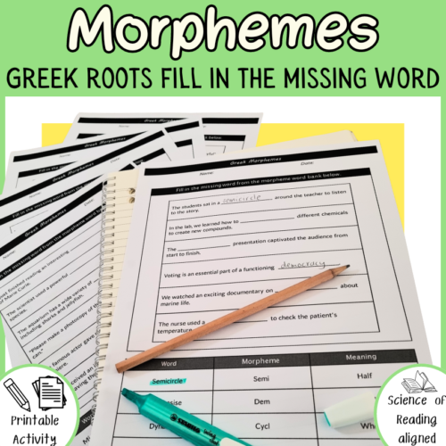 Greek Morpheme Fill In The Missing Word