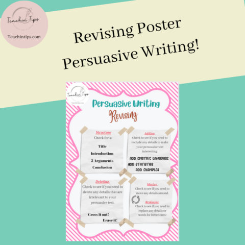 Revising Poster For Persuasive Writing | Opinion Writing Revision Anchor Chart!