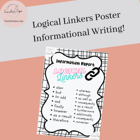 Informational Writing Linking Or Connecting Words Poster Anchor Chart!