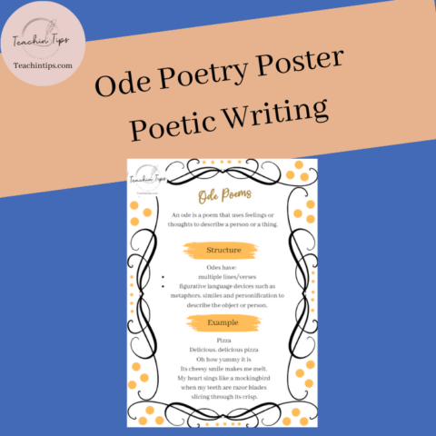Ode Poetry Writing Poster | Structure &Amp; Sample Of Ode Poetry Anchor Chart!