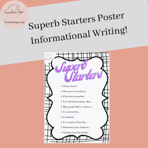 Informational Writing Sentence Starters Poster | Factual Texts Anchor Chart!