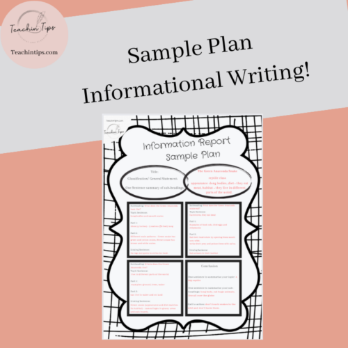 Informational Writing Sample Plan | Factual Texts Sample Plan!