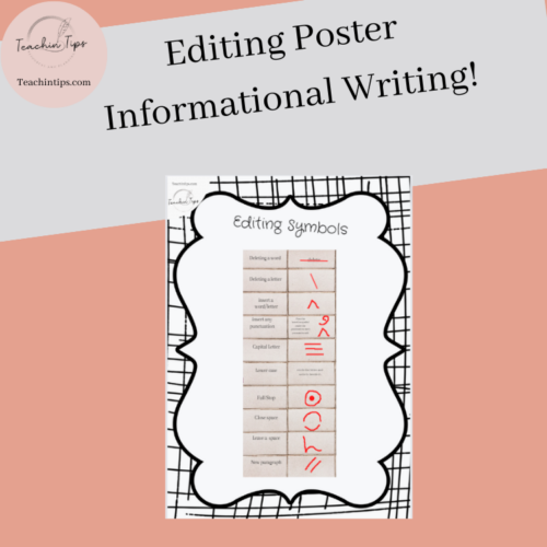 Informational Writing Editing Symbols Poster | Factual Texts Anchor Chart!