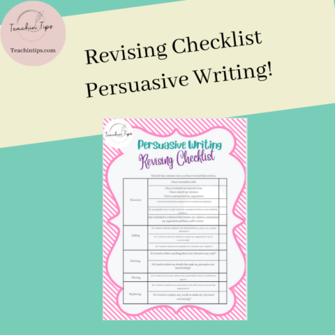 Persuasive Texts Revising Checklist | Revising Opinion Writing Anchor Chart!
