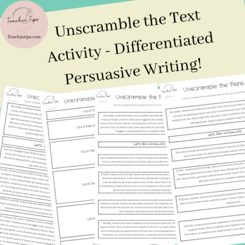 Differentiated Unscramble The Text Activity Persuasive Texts | Opinion Writing