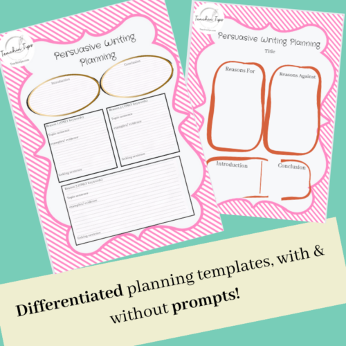 Persuasive Texts Planning Templates | Planning Opinion Writing Texts Templates!