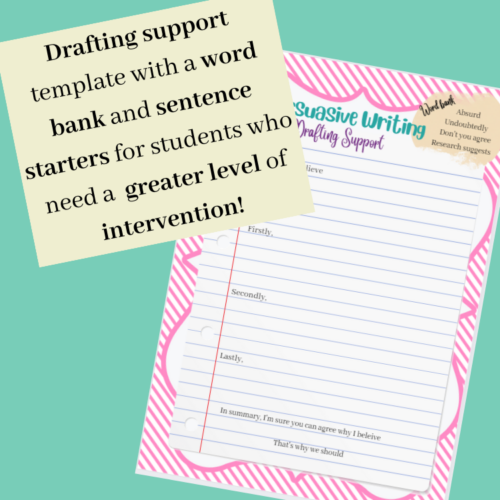 Persuasive Texts Scaffolded Writing Templates | Opinion Writing Support