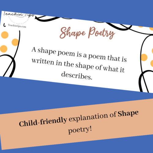 Shape Poetry Writing Poster | Structure &Amp; Sample Of Shape Poetry Anchor Chart!