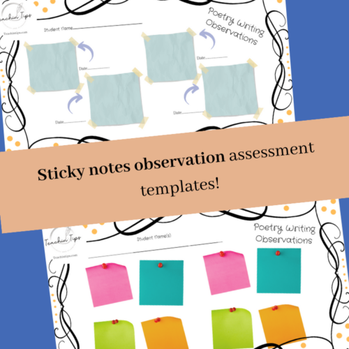 Poetry Writing Assessment Templates | Conference Observation Notes Poetic Texts