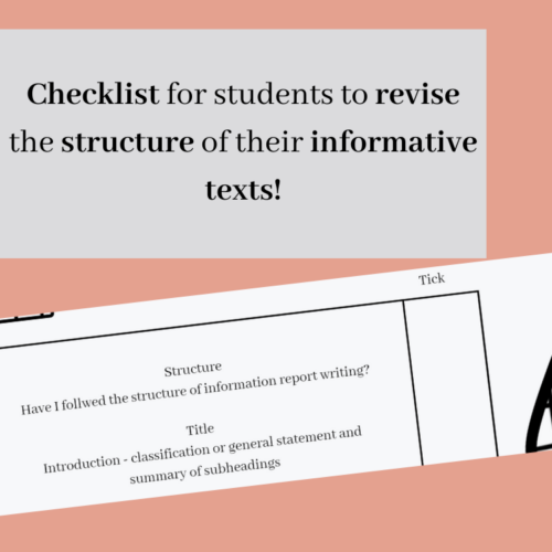 Informational Writing Revision Checklist | Revising Factual Texts Anchor Chart!