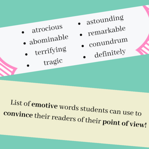 Persuasive Writing Emotive Language Poster | Opinion Writing Anchor Chart!