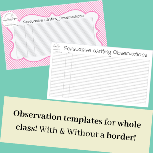 Persuasive Texts Assessment Templates | Opinion Writing Assessments!