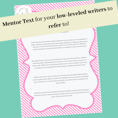Differentiated Mentor Text Persuasive Writing | Opinion Writing