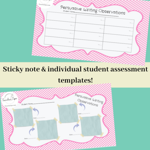 Persuasive Texts Assessment Templates | Opinion Writing Assessments!