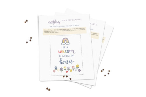 Kids Calligraphy Wall Art Booklet - Instant Download