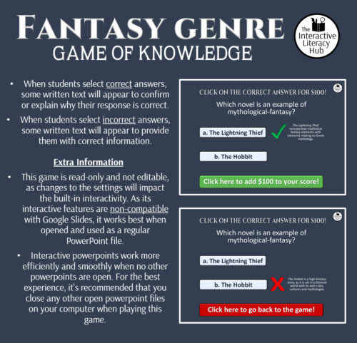 Fantasy Genre Powerpoint Game