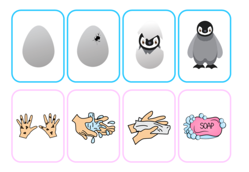 4 Step Sequencing Pictures Penguin Hatching And Washing Hands